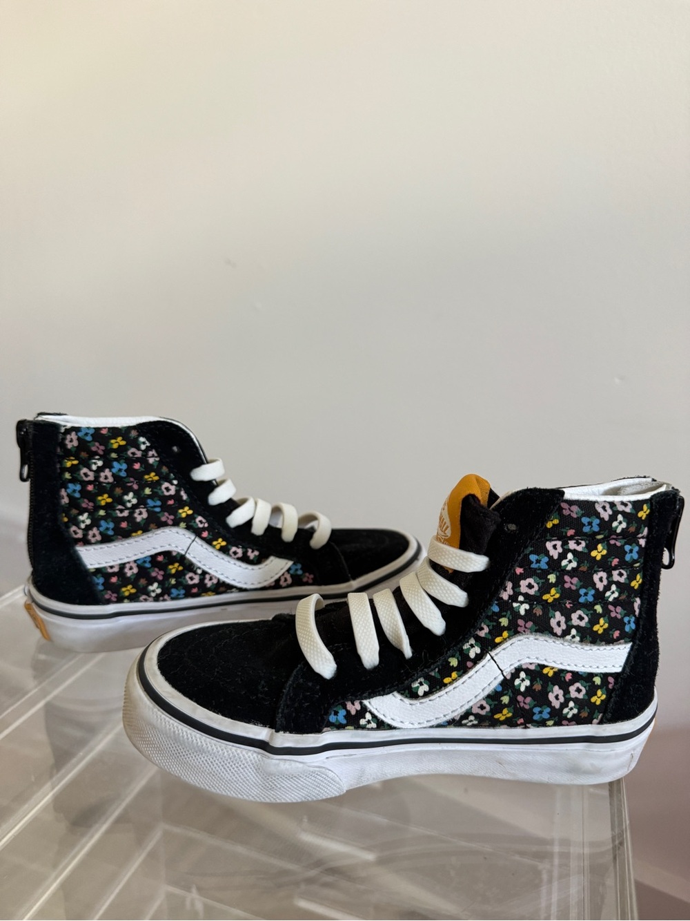 Vans Kids High-Top Sneakers with Floral Print - Black / White